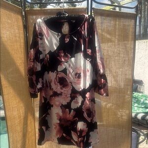 Cato Red and Pink Long Sleeve Sheath Dress